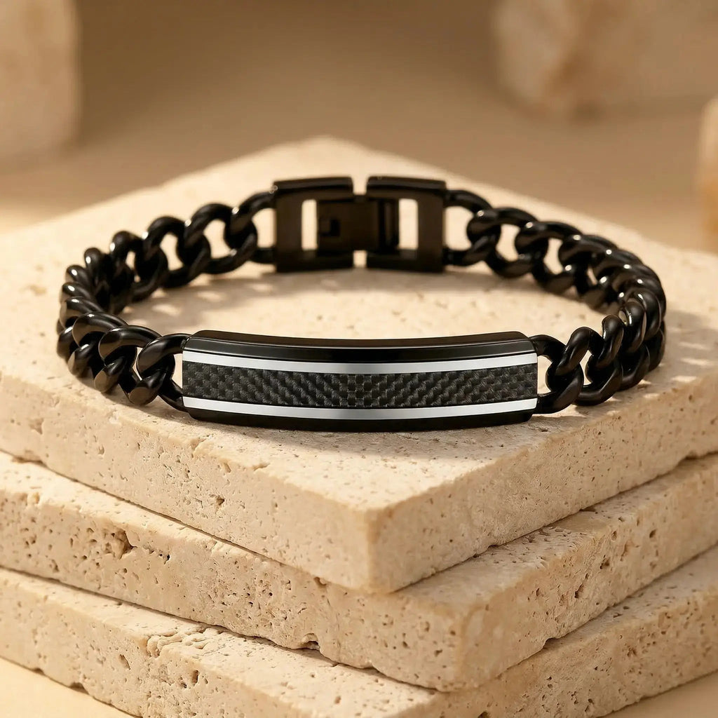 Carbon Edge Steel Bracelet