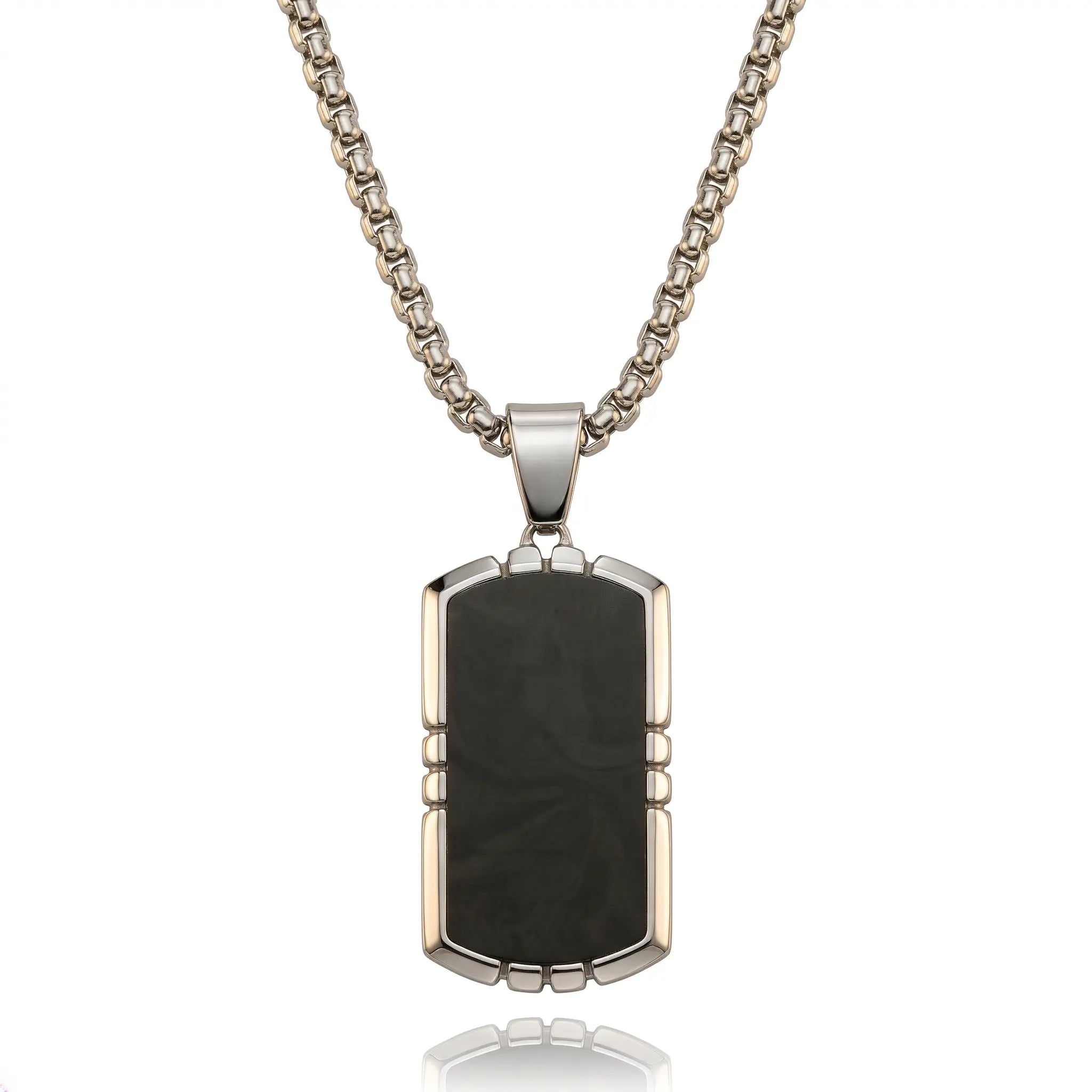 Midnight Obsidian Shield Necklace