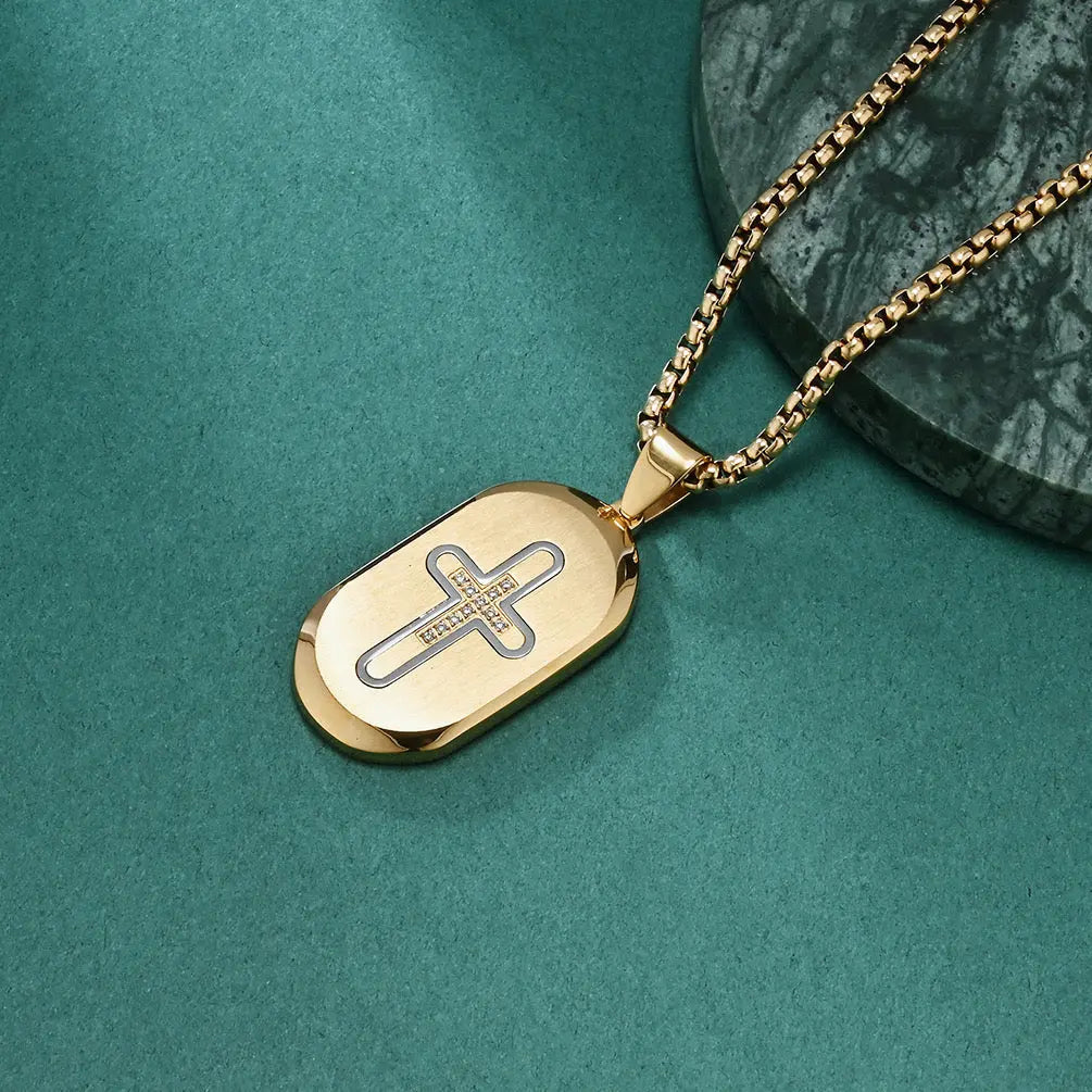 Paxor Oblong Cross Necklace