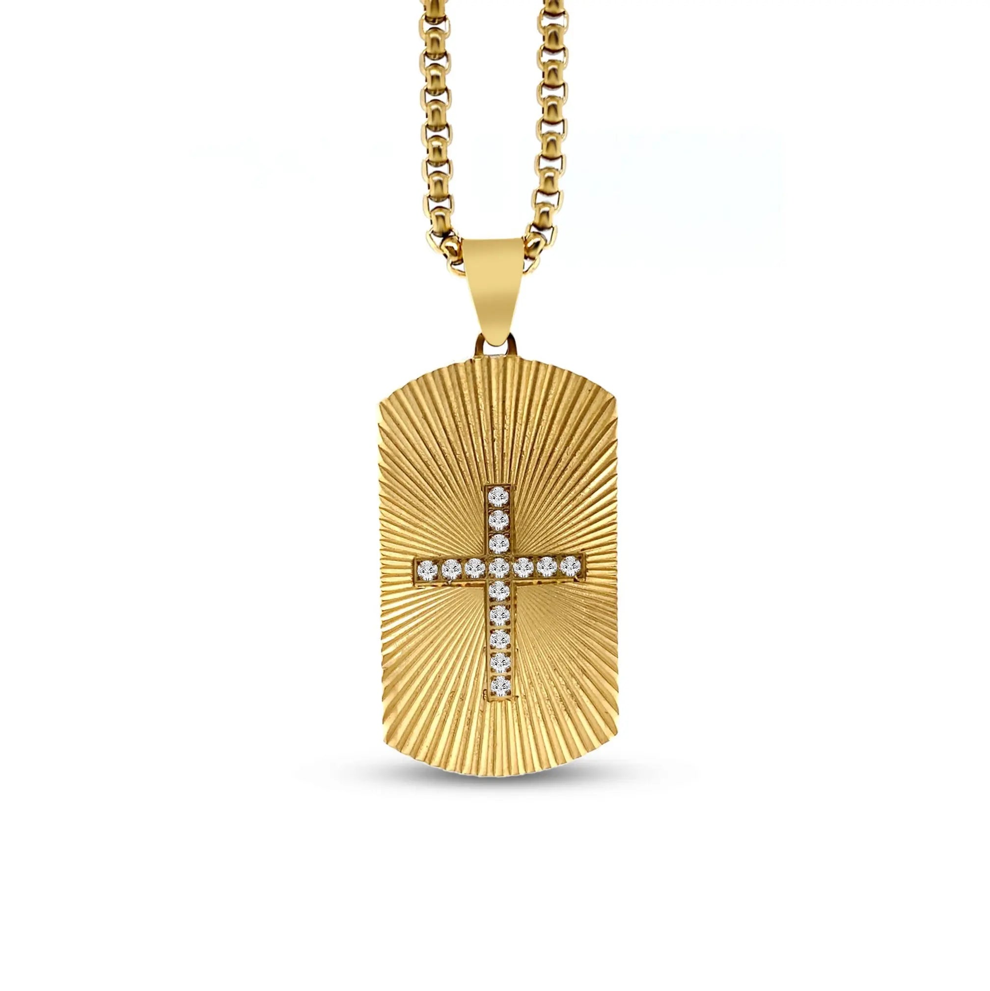 Raylur Cross Dog Tag Necklace